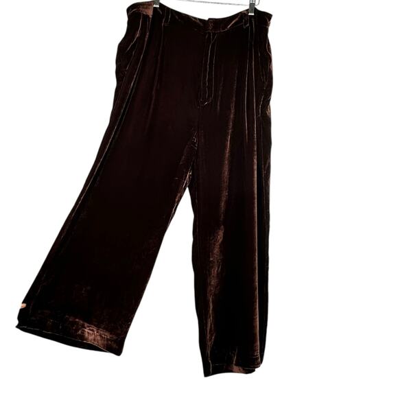 REFORMATION Wes Velvet Pant Es Red Brown Velvet Trouser Pants Women's Size 14 - Picture 3 of 7